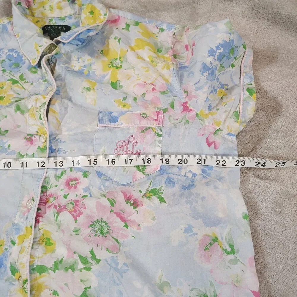 Lauren Ralph Lauren Floral Pajama Set Romantic Sleepwear XL L Cottagecore Soft - Picture 5 of 13